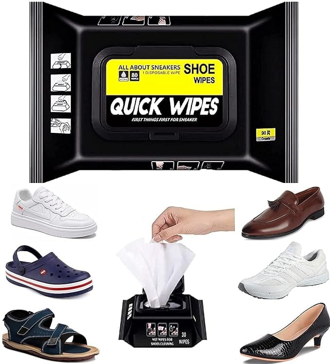 Shoe Cleaning Wipes (Pack of 80 Wipes) | Shoe Cleaning Wipes Kit Shoes Shine Cleaner Shoe Cleaning Wipes (Pack of 80 Wipes)