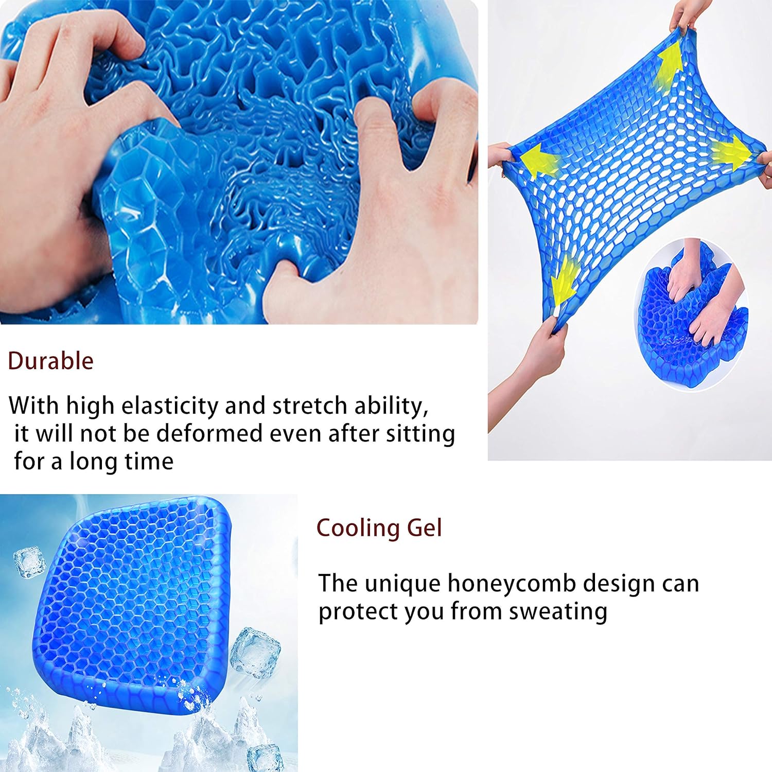 Orthopedic Gel Seat Cushion Chair Lumbar Support - Aeriosit™ Cushion Aeriosit™ Silicone Gel Cushion Zaavio®
