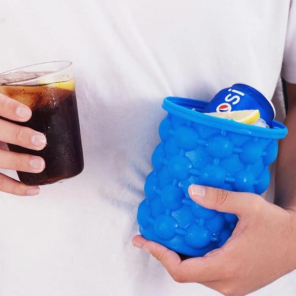 Ice Maker Bucket Portable Silicone Ice Bucket for Home Outdoors - Silicone Ice Cube Maker - Silicone Ice Cube Maker